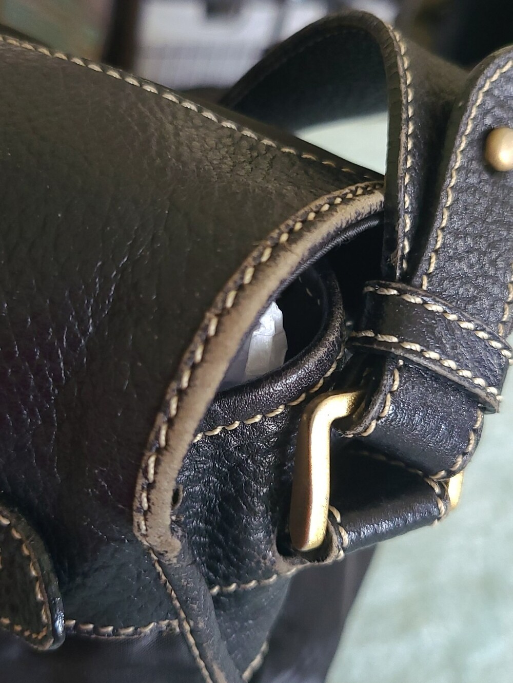 Bally U Collection Black Crossbody Shoulder Bag with Gold Accents - Picture 8 of 15